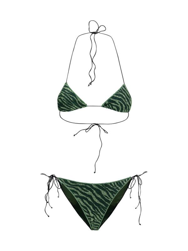 Lumière Candy Bikini Green - Black Polyamide; Elastane Swimwear