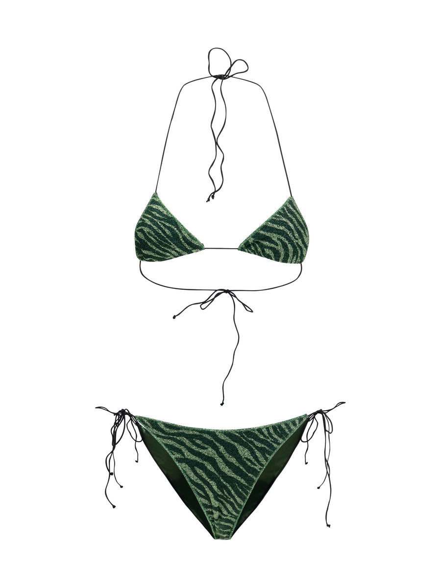 Lumière Candy Bikini Green - Black Polyamide; Elastane Swimwear