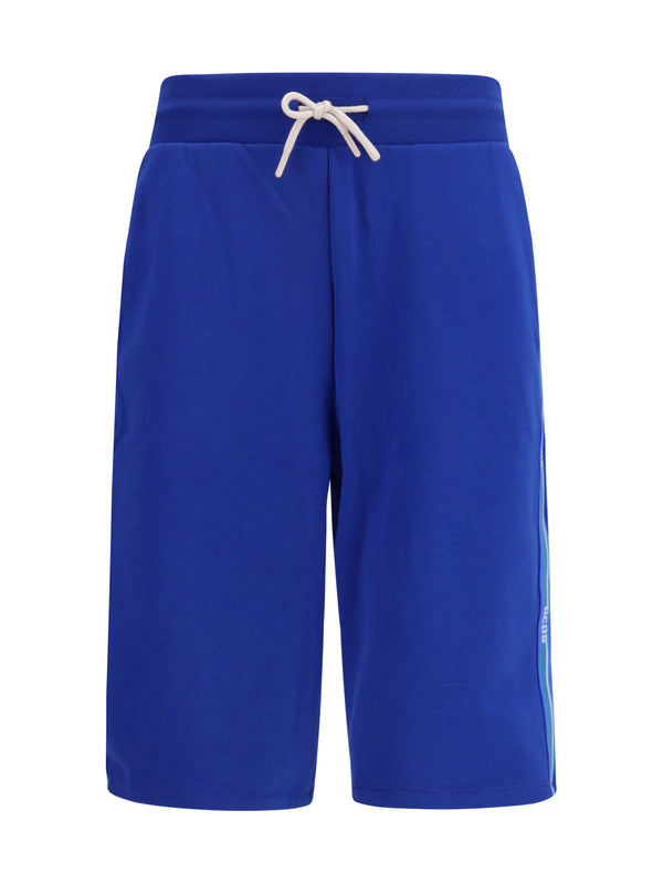 GCDS 100% Cotton bermuda shorts in blue