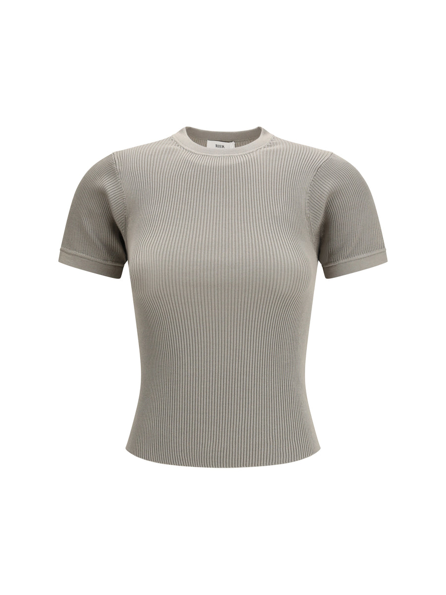 Rier 100% Silk t-shirt in gray