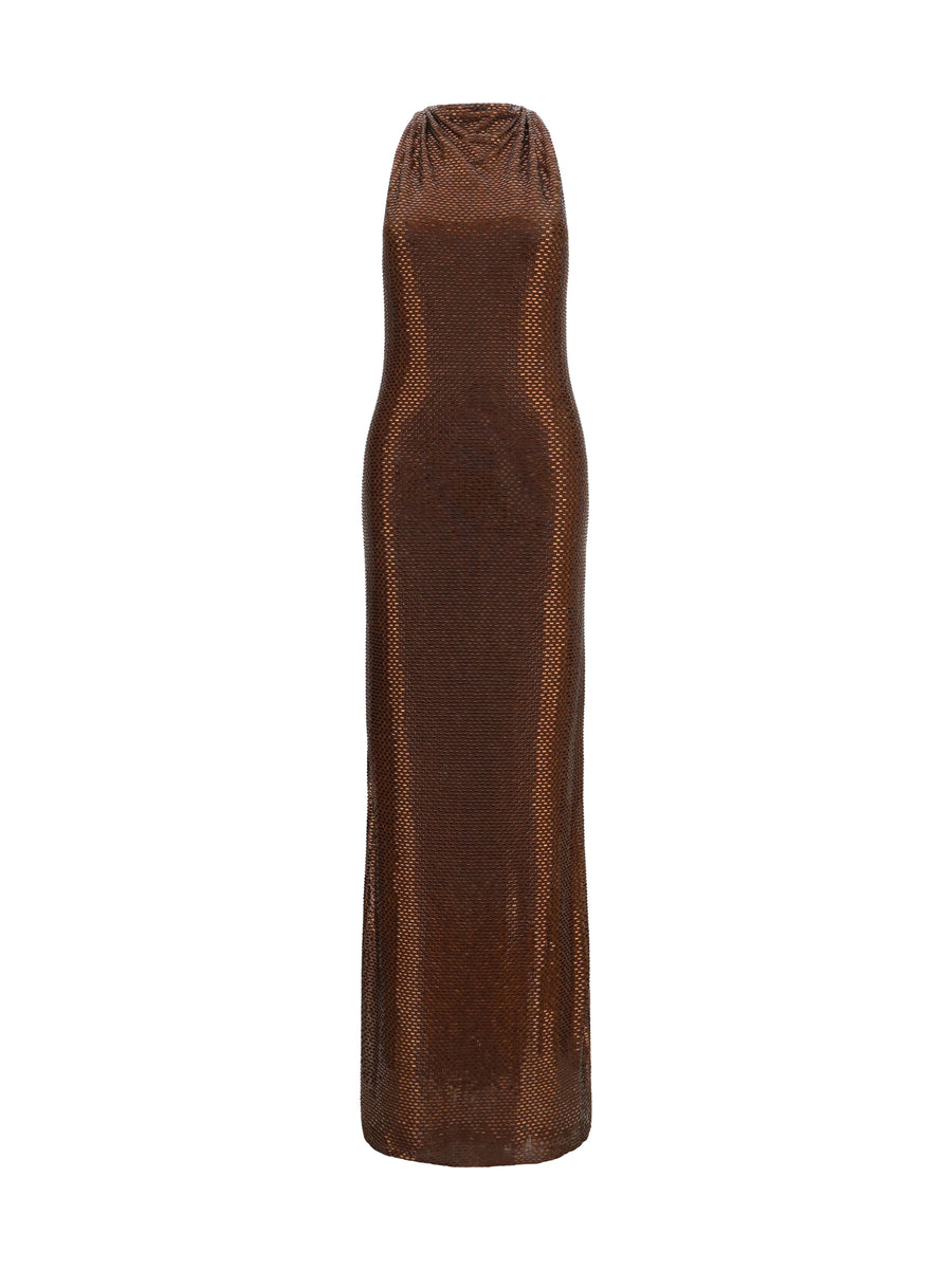 Self-Portrait 95% Polyester; 5% Elastane dress in brown