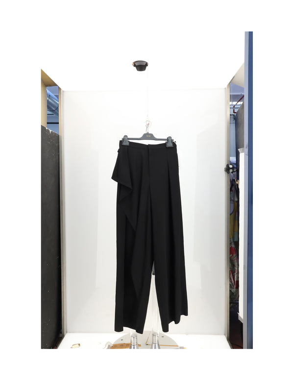Trousers Ruffle Panta Black Fleece Wool (ovis Aries)