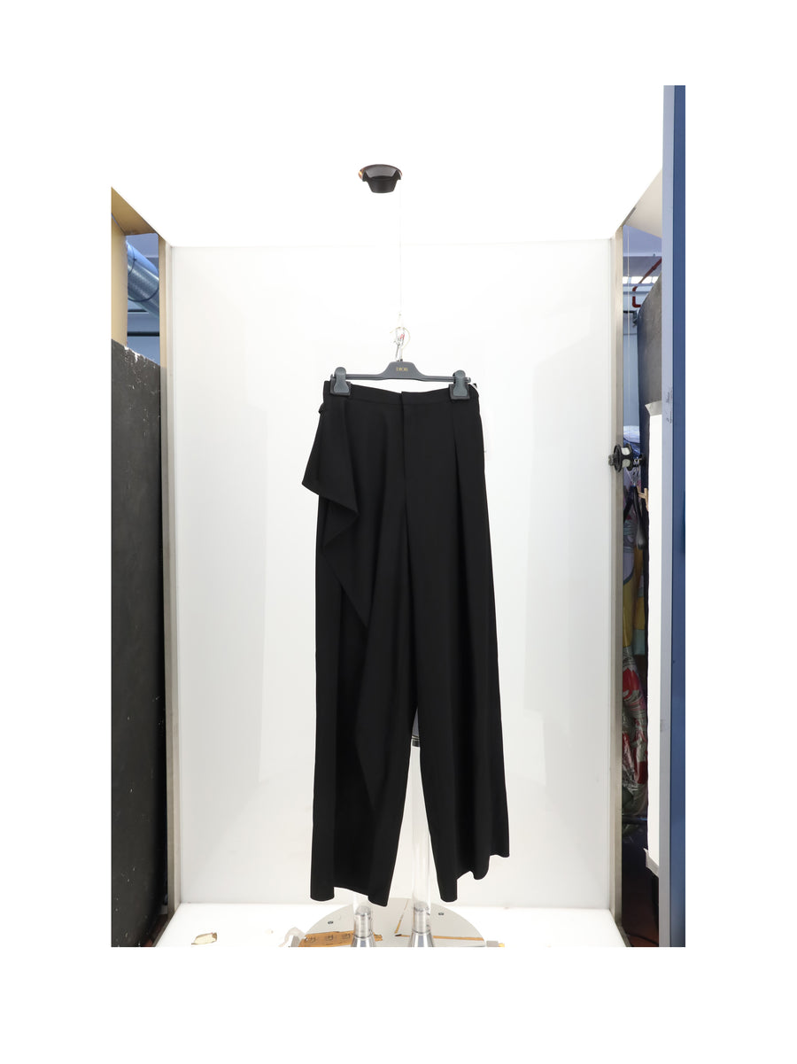 Trousers Ruffle Panta Black Fleece Wool (ovis Aries)