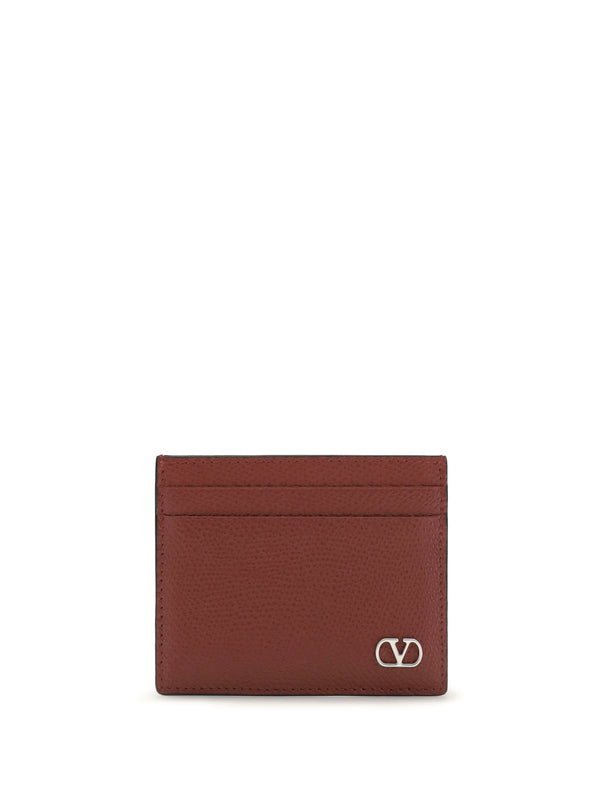 Valentino Garavani 100% Calf Leather Bos Taurus card case in red