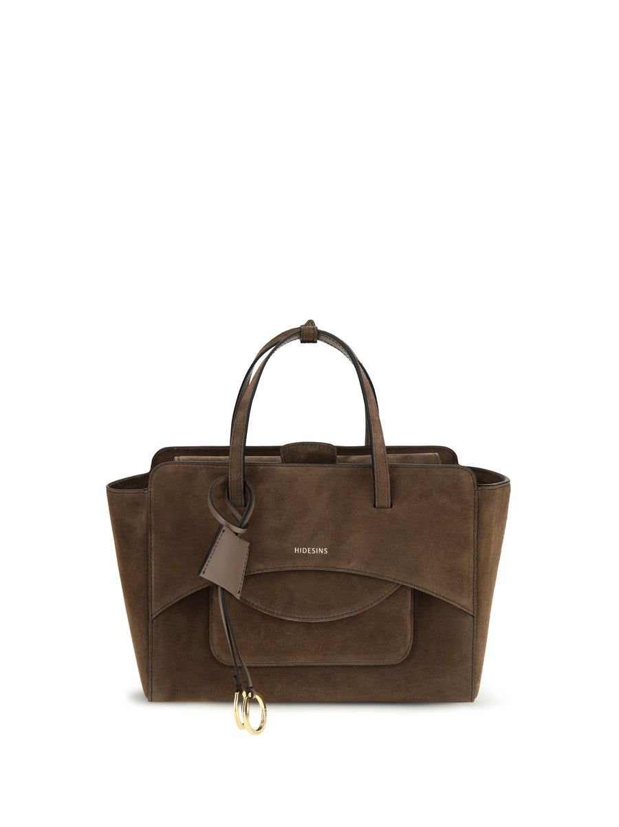 Hidesins 100% Suede top handle bag in brown