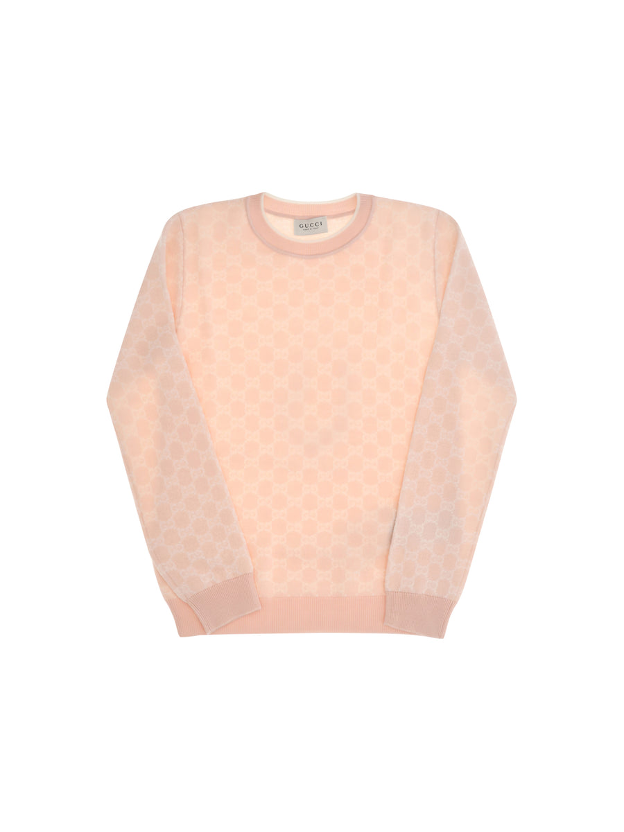Girls Wool Sweater Pale Rose-White Rose/white (ovis Aries)