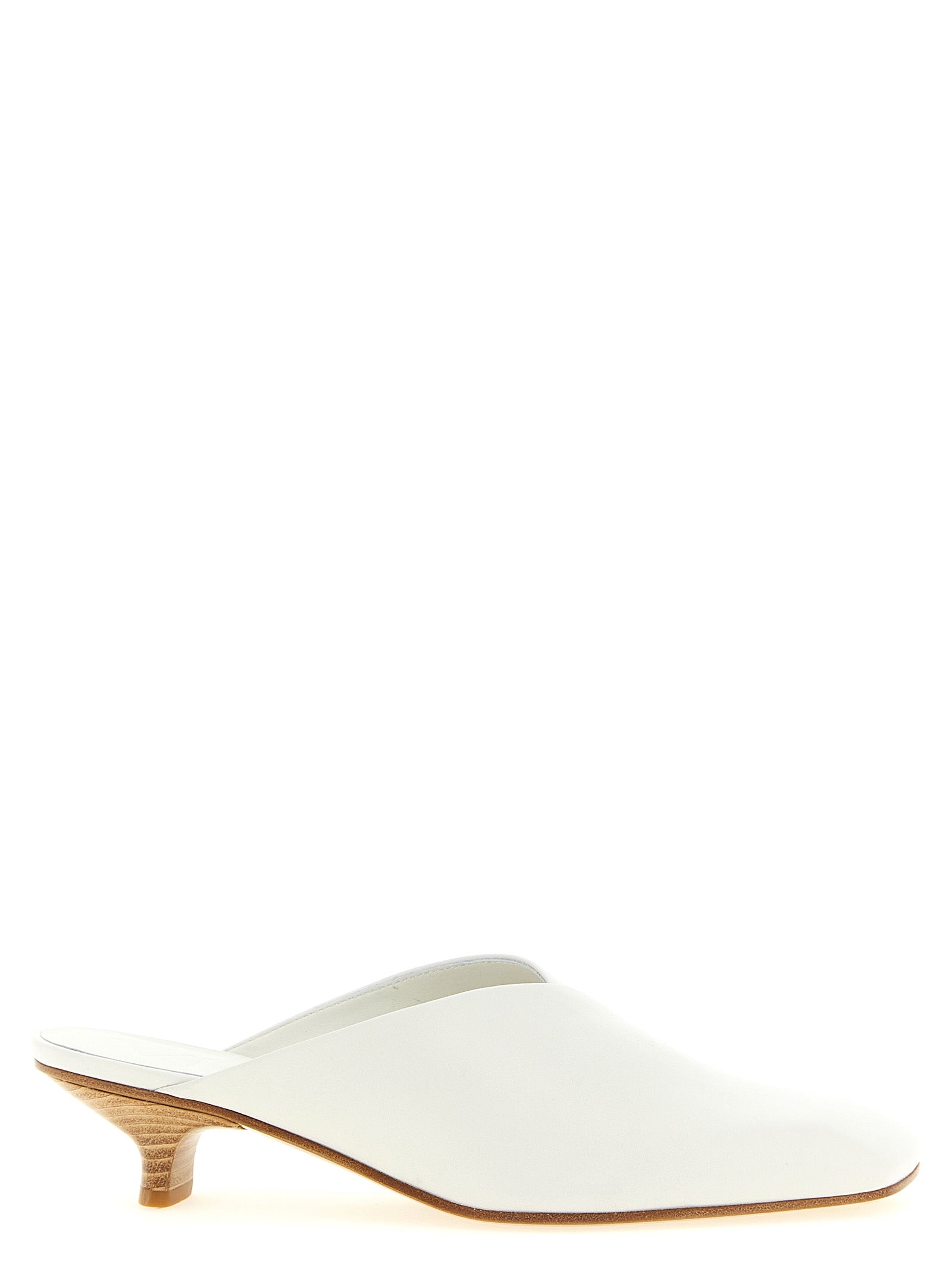 Lavenue Sabots White Calfskin Leather (bos Taurus) Pumps