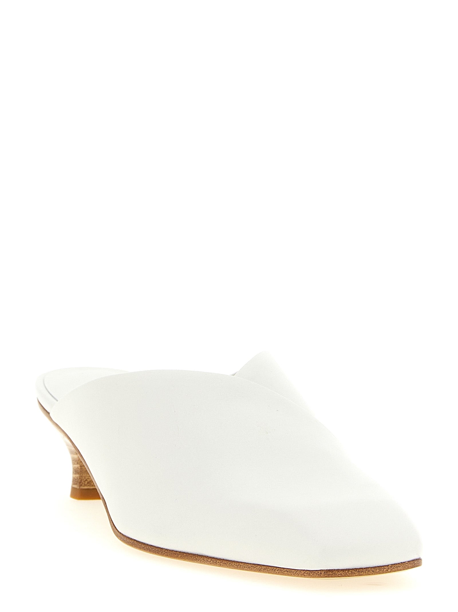 Lavenue Sabots White Calfskin Leather (bos Taurus) Pumps
