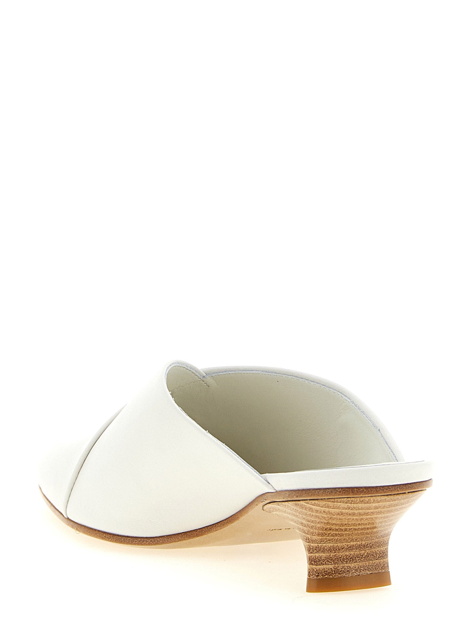 Lavenue Sabots White Calfskin Leather (bos Taurus) Pumps