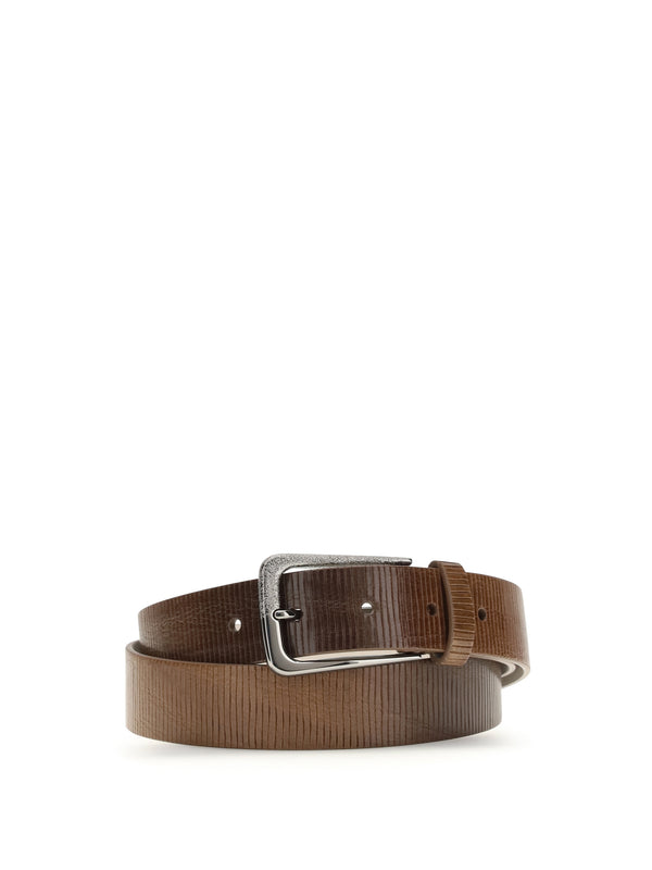 Brunello Cucinelli 100% calf leather (Bos Taurus) belt in brown