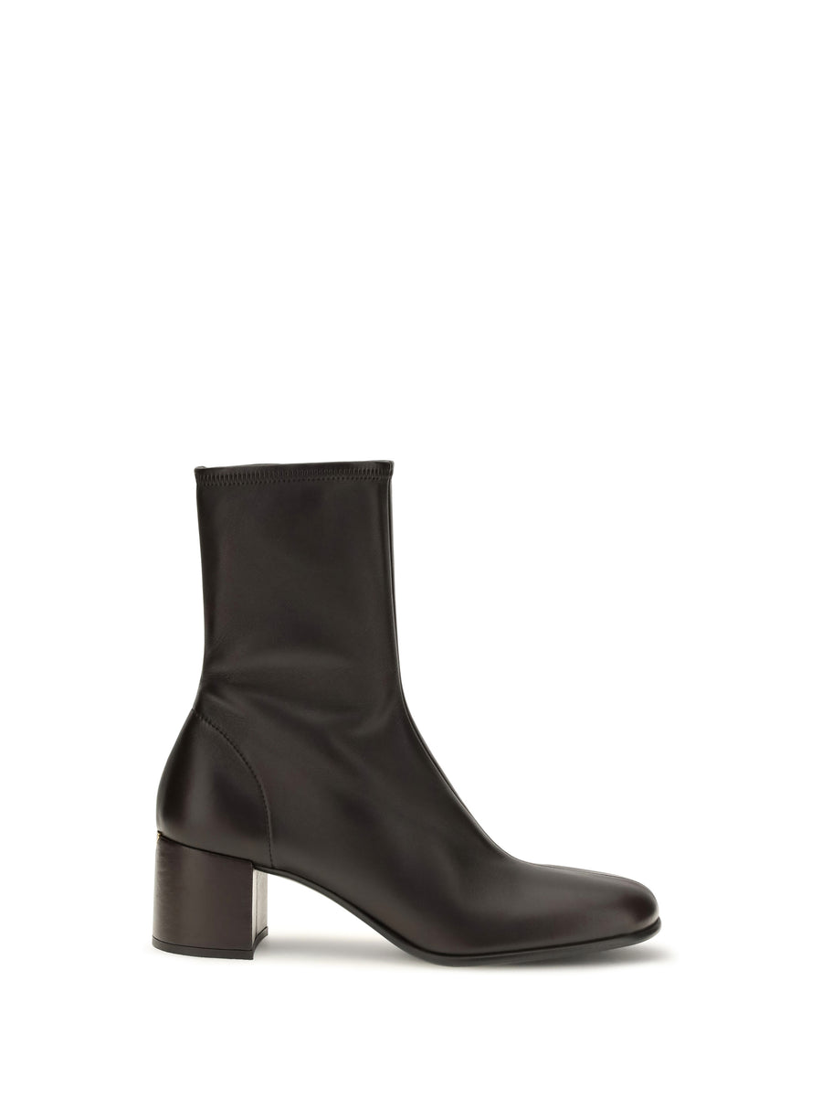Stretch Nappa Leather Ankle Boots Moro