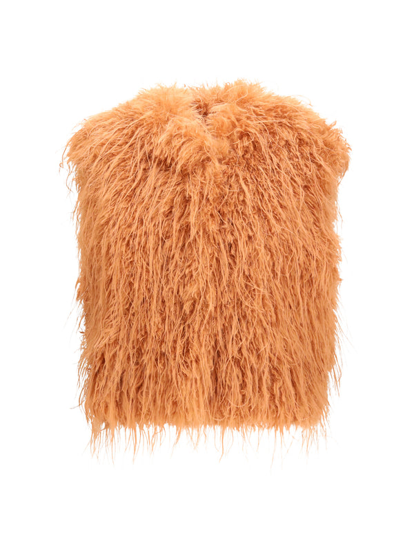 Eco Mongolia Faux Fur Vest The Polyester Blazers & Vests