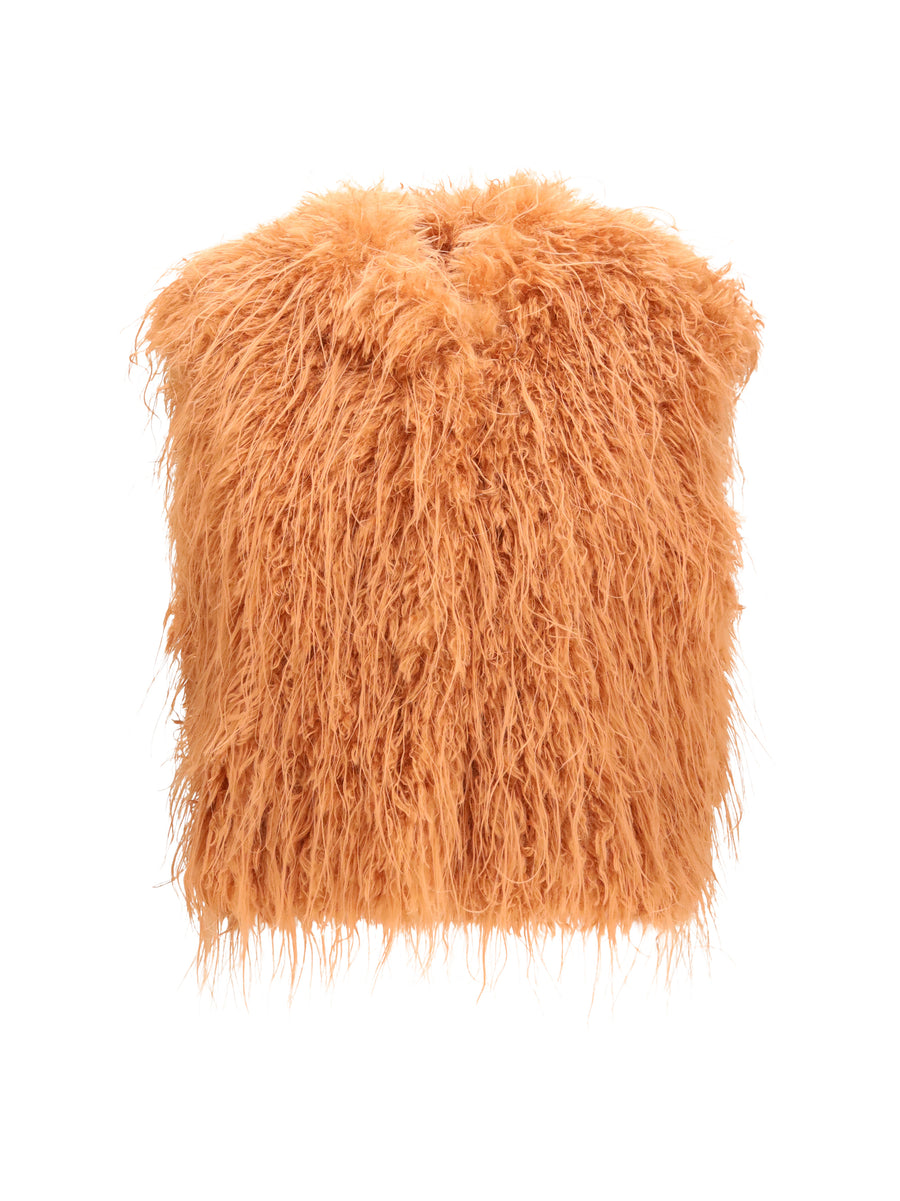 Eco Mongolia Faux Fur Vest The Polyester Blazers & Vests