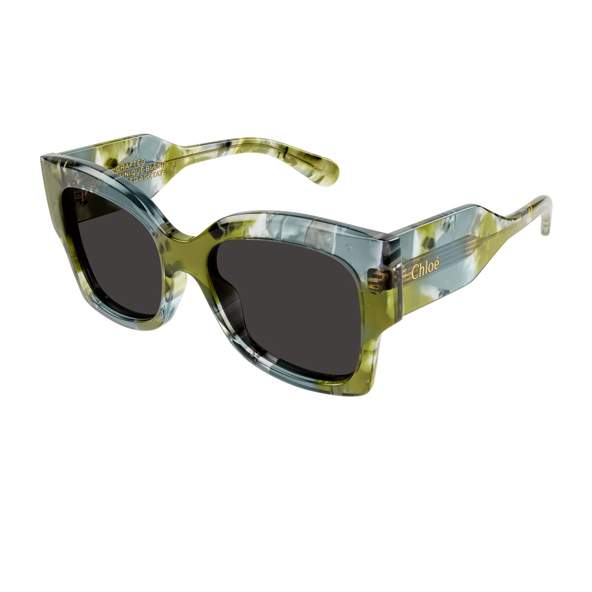 Chloé CH0252S Linea Gayia 006 Green Grey Multicolore Recycled Acetate Occhiali Da Sole