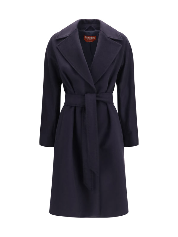 Wool Coat With Peak Lapels Blu Fleece Ovis Aries