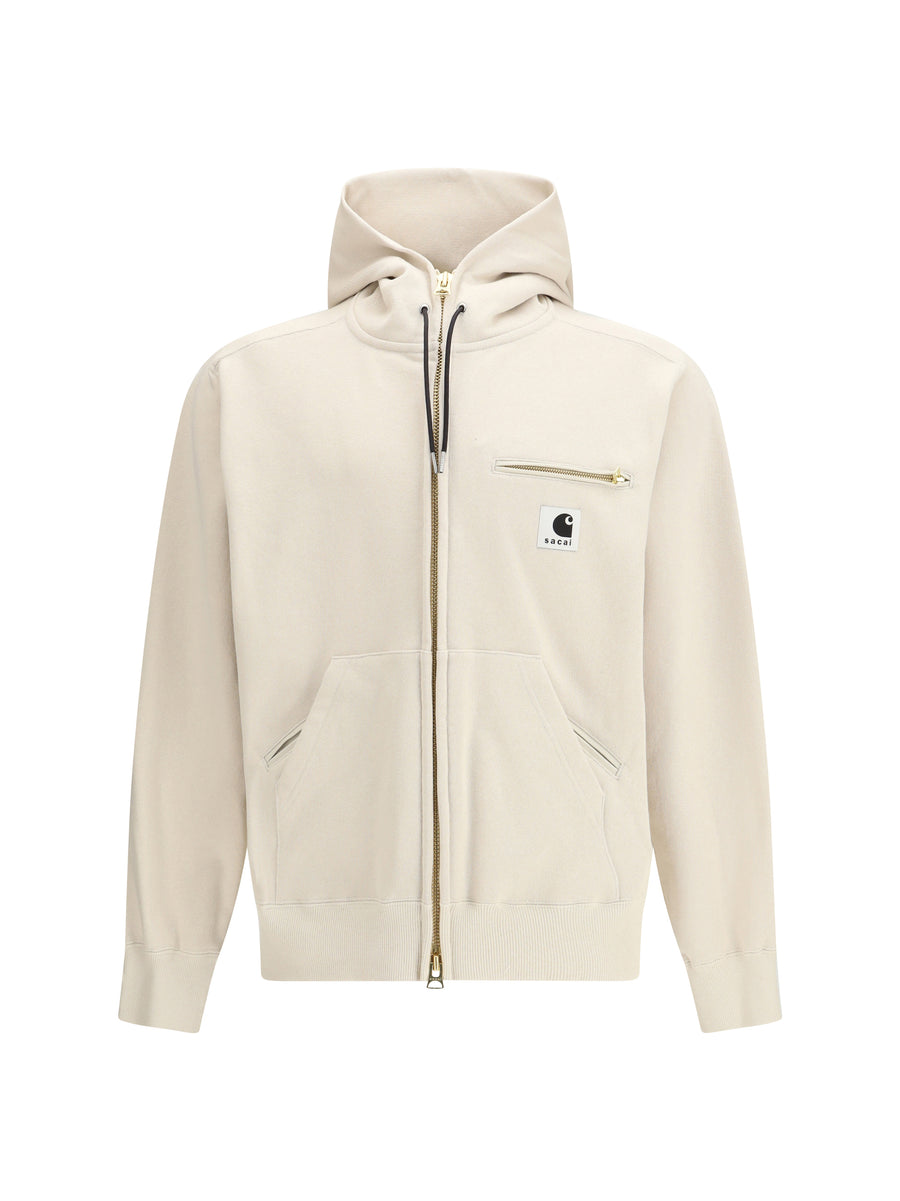 Sacai 100% Cotton hoodie in beige