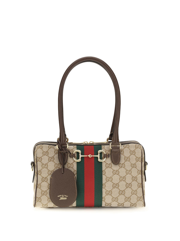Gucci 80% Fabric shoulder bag in beige