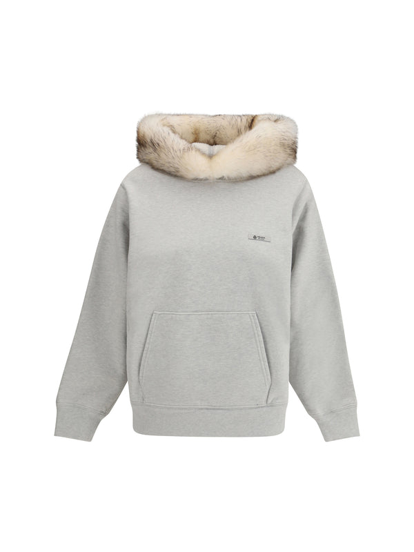 Prada 100% cotton (body) hoodie in gray