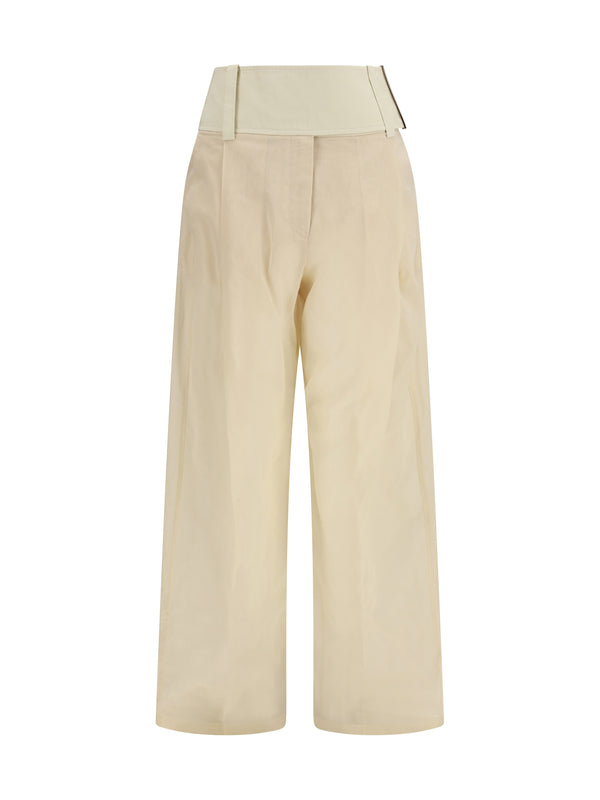 Max Mara Sportmax 100% Cotton trousers in beige
