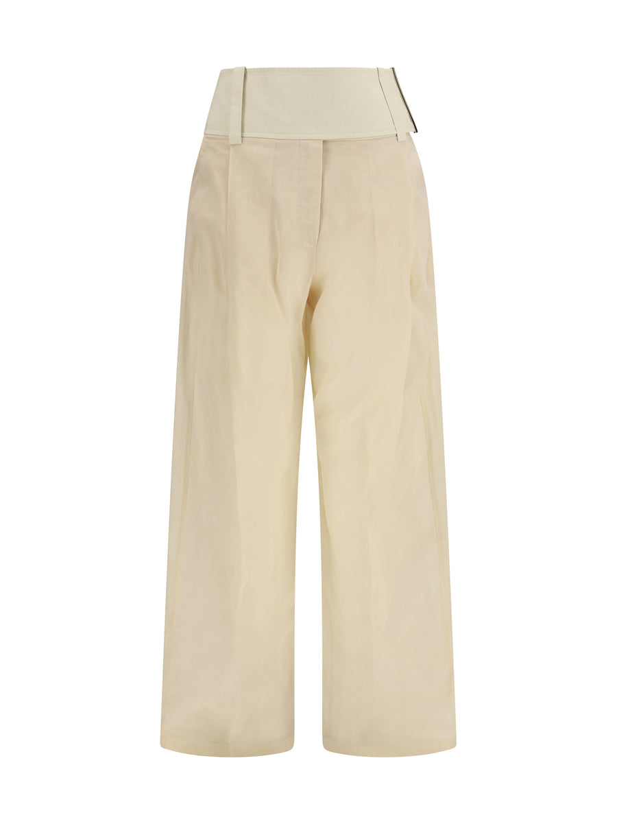 Max Mara Sportmax 100% Cotton trousers in beige
