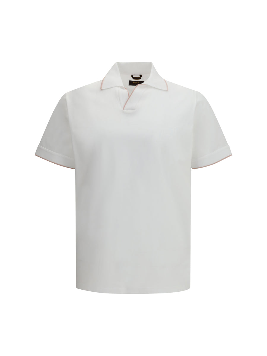 Moorer 100% Cotton polo in white