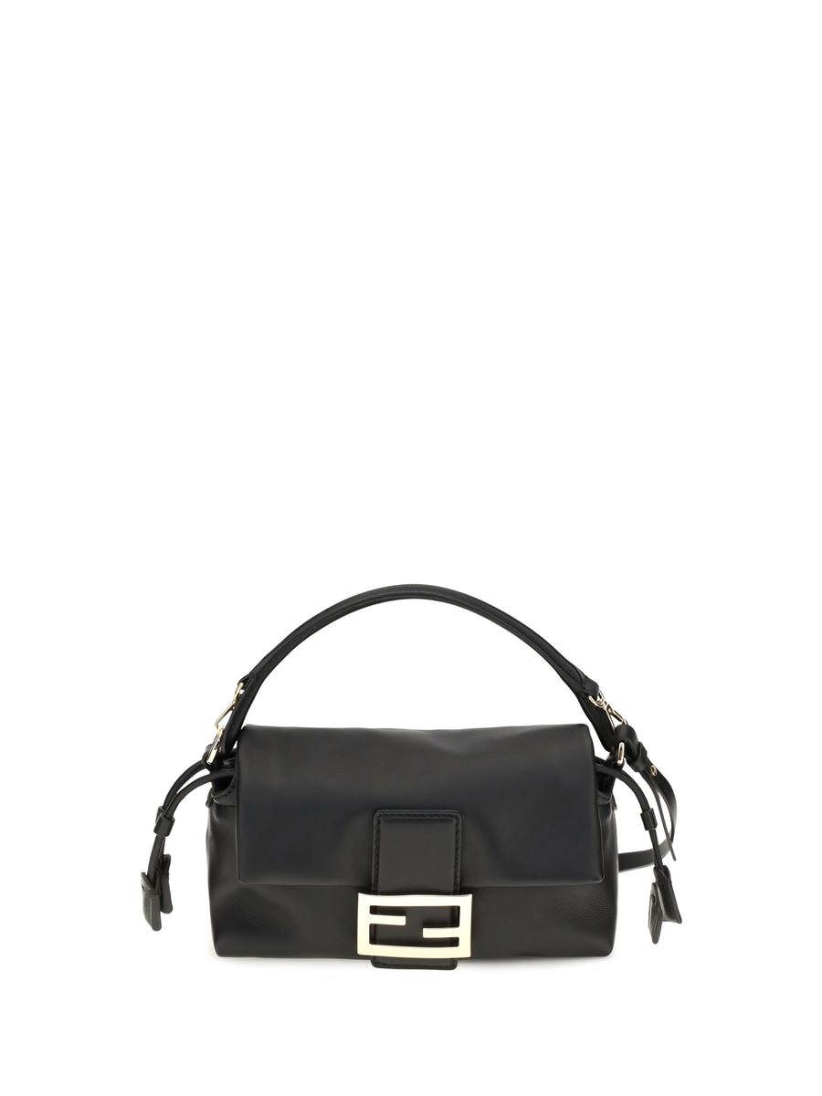 Small Baguette Soft Nappa Leather Handbag Nero Upper: Lamb Ovis Aries Shoulder Bags