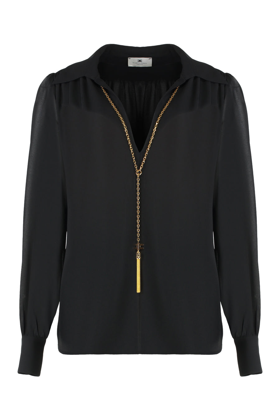 Shirt Georgette Black Polyester Blouses