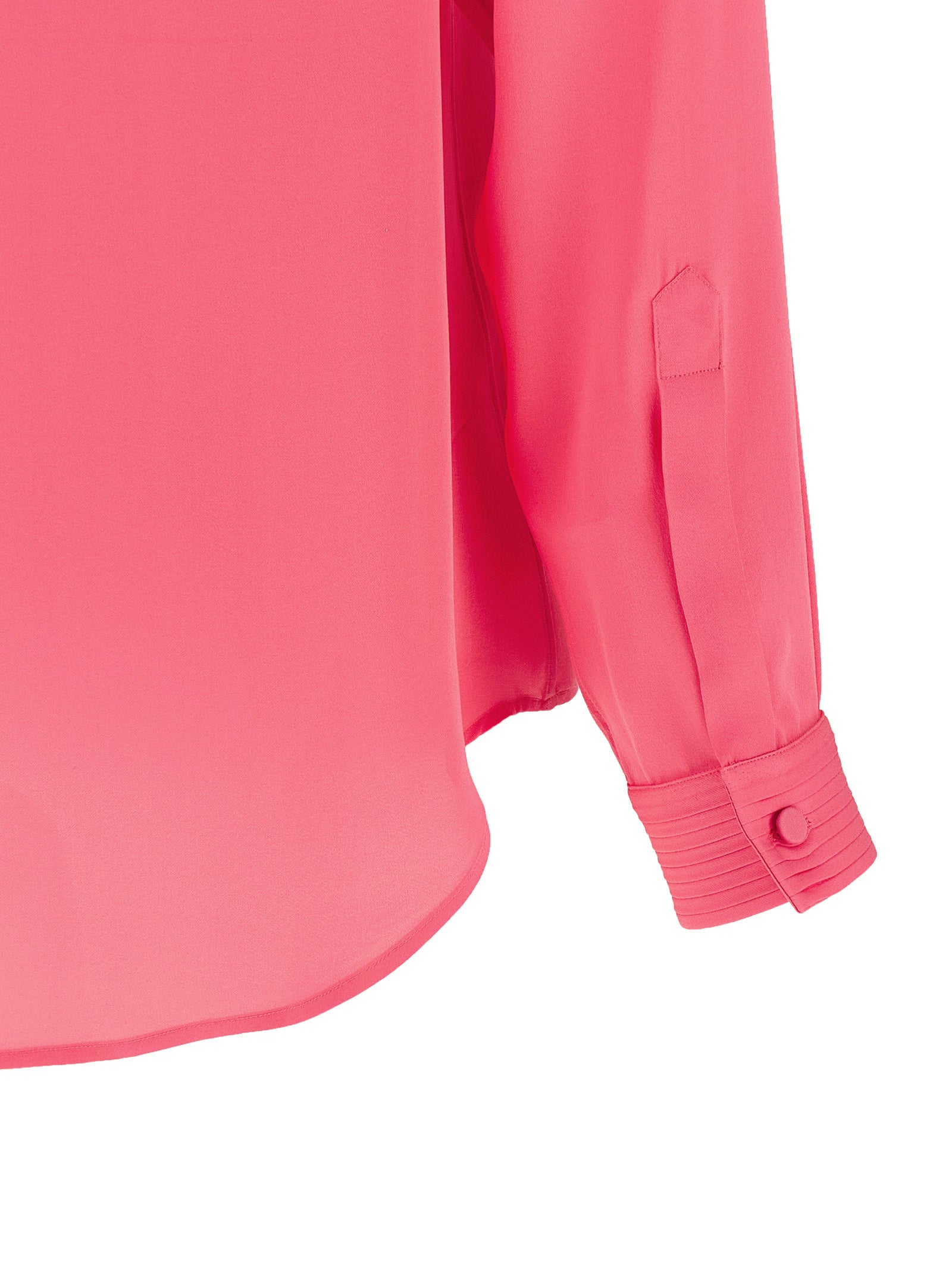 Tuxedo Shirt Fuchsia Silk Shirt, Blouse