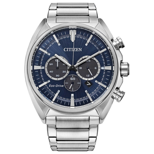Preloved - Citizen Mens Classic 45mm Eco-Drive Chronograph Watch Ca4288-86l Blue Watches