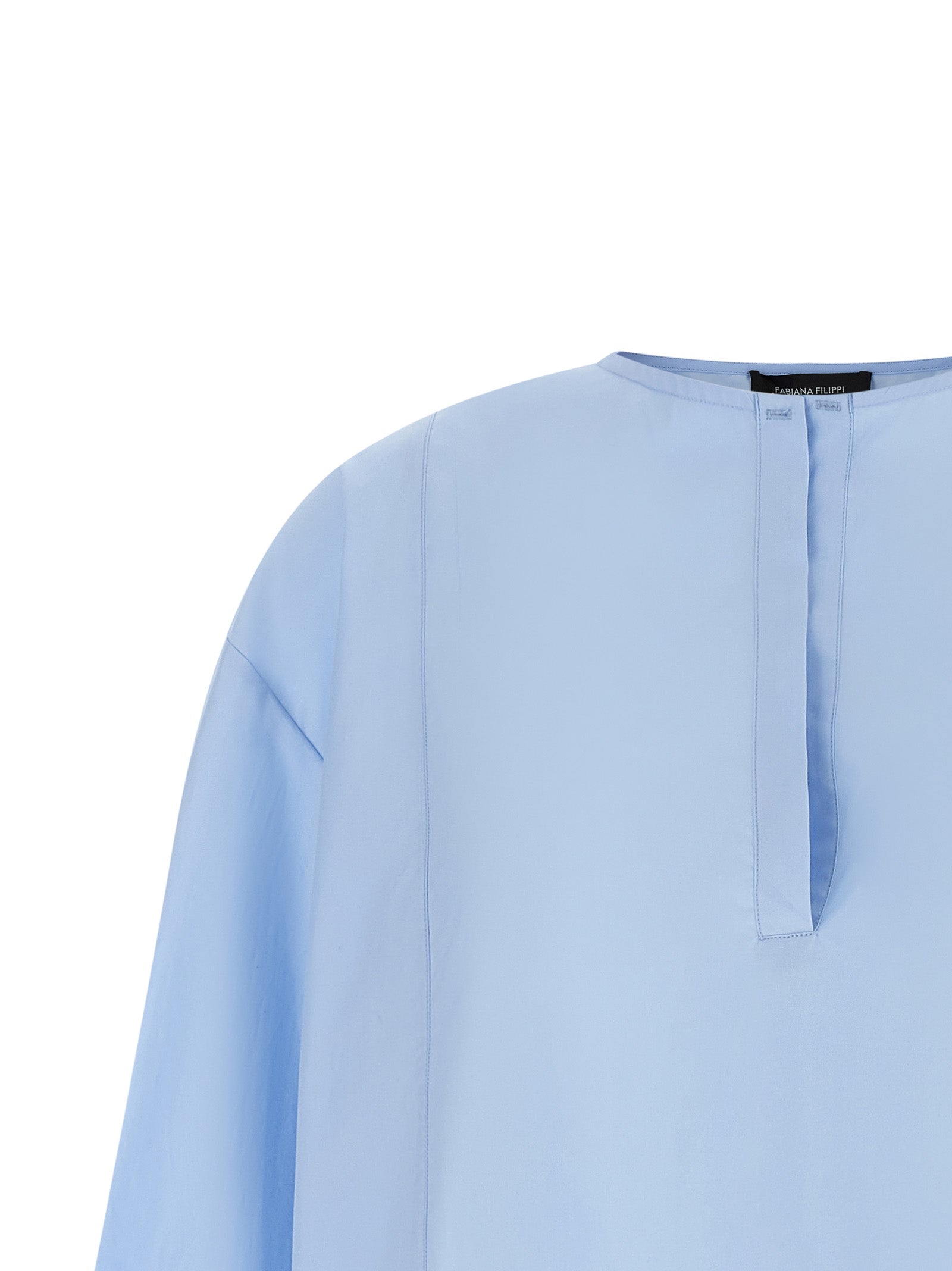 Poplin Shirt Light Blue Cotton Shirt, Blouse