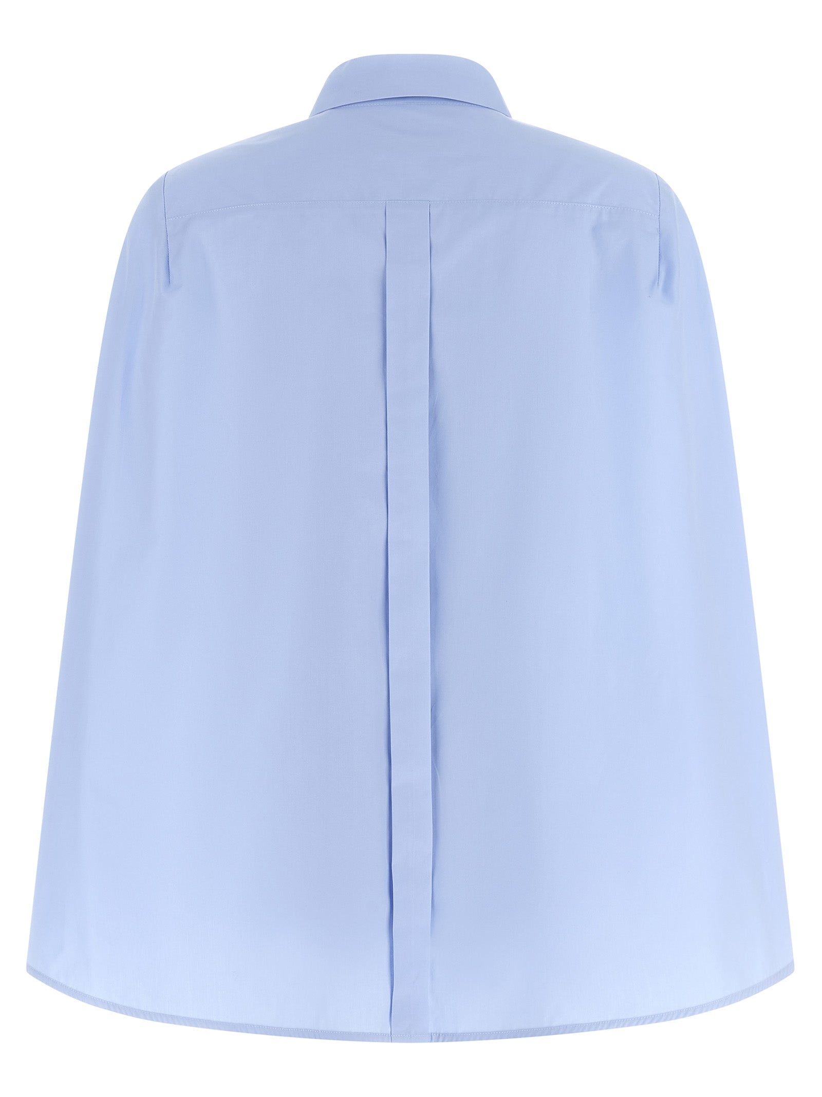 Hooded Shirt Light Blue Cotton Shirt, Blouse