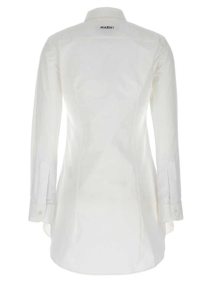 Cut-out collar shirt White Cotton Shirt, Blouse