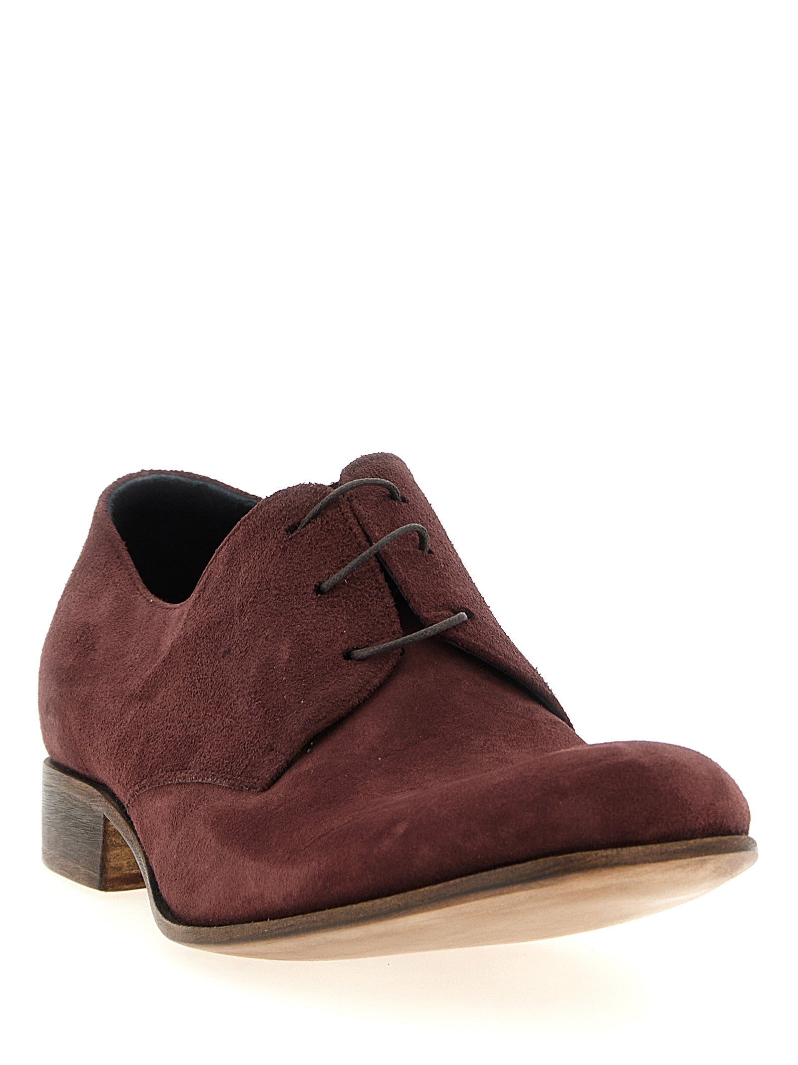 Suede lace up Bordeaux Leather Shoes