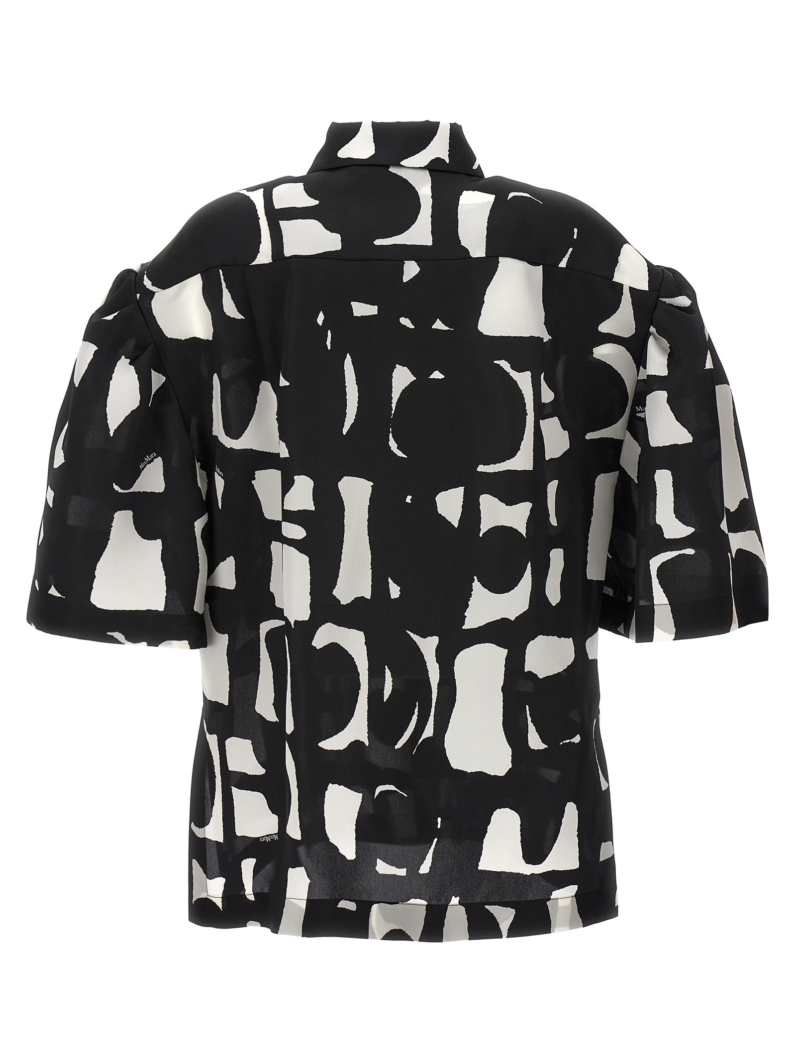Carella Shirt White/black Silk Shirt, Blouse