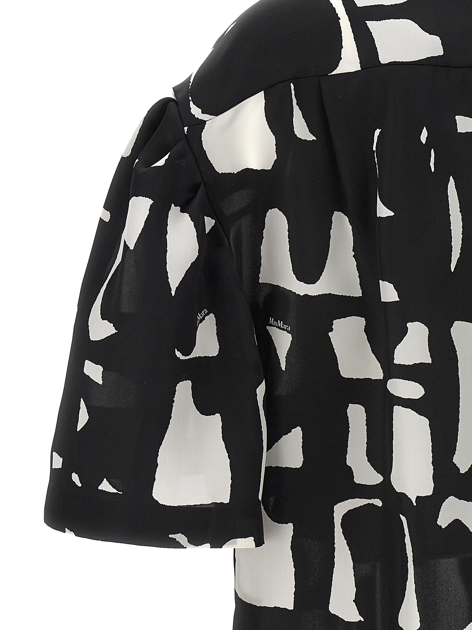 Carella Shirt White/black Silk Shirt, Blouse