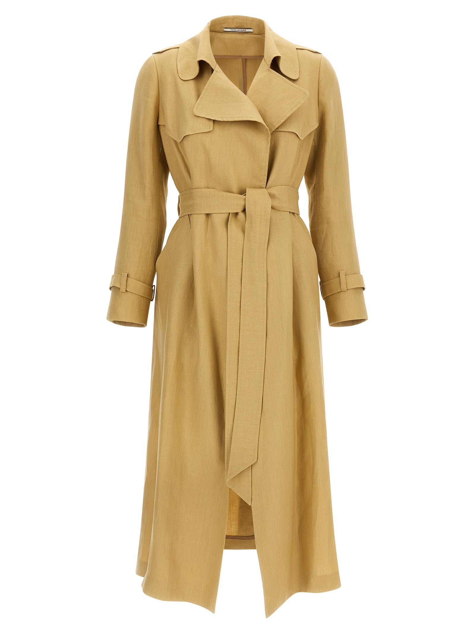 Carola Trench Coat Beige Linen Coats
