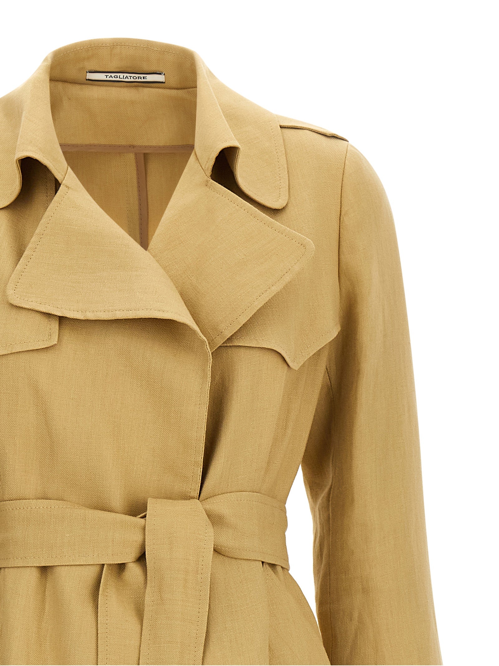 Carola Trench Coat Beige Linen Coats