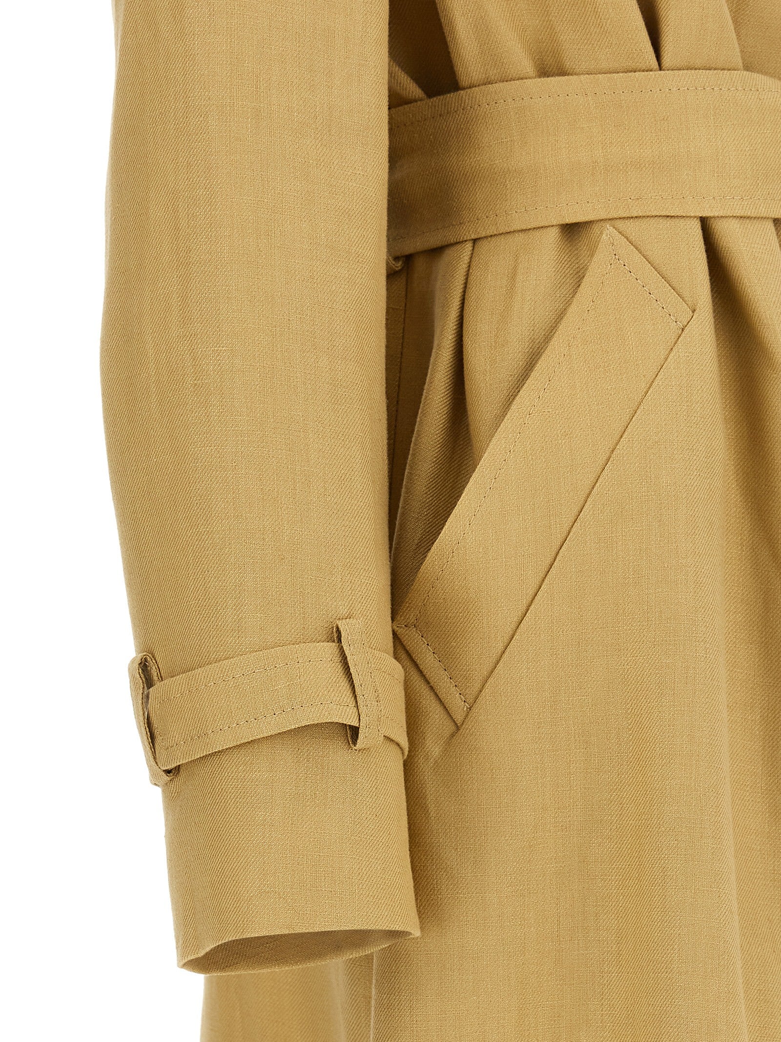 Carola Trench Coat Beige Linen Coats