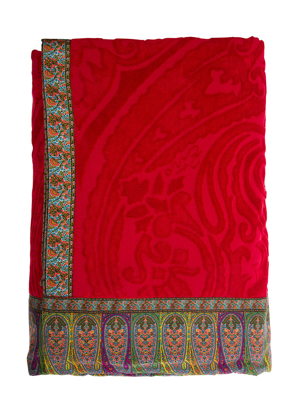Red Beach Towel With Contrasting Lining Cotton Home Towels