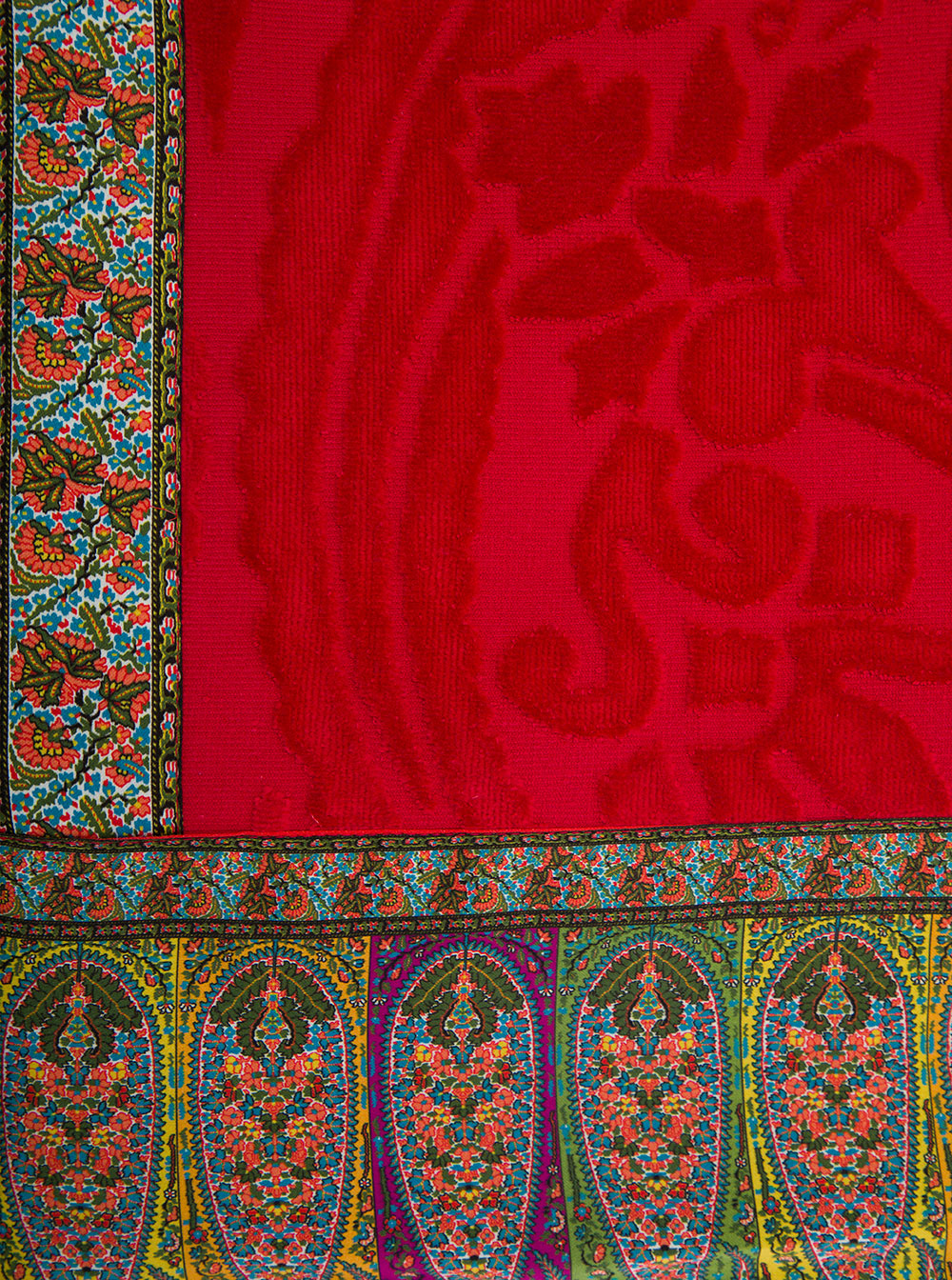 Red Beach Towel With Contrasting Lining Cotton Home Towels