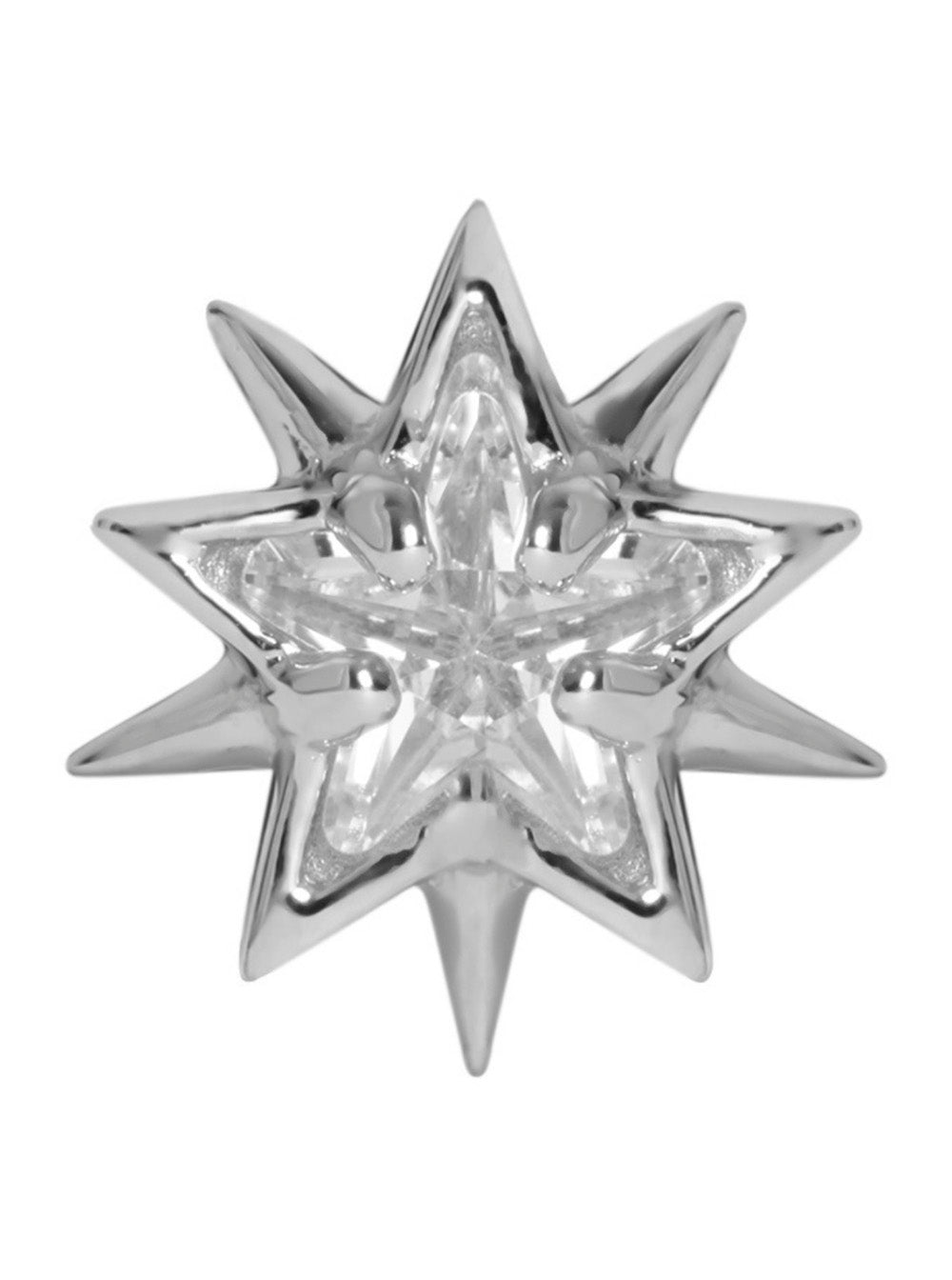 Jem Star Metallic Shaped Earings With Rear Butterfly Closure Sterling Silver Woman 925 Solid Earrings