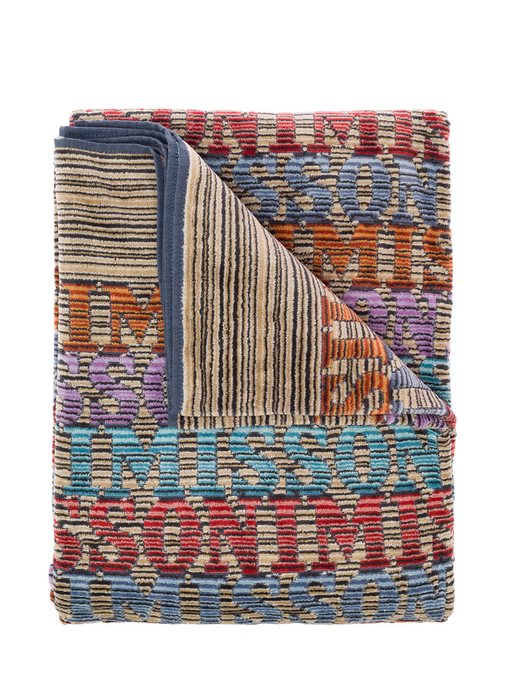 Missoni Home Blake Multicolor Cotton Beach Towel With Logo Towels