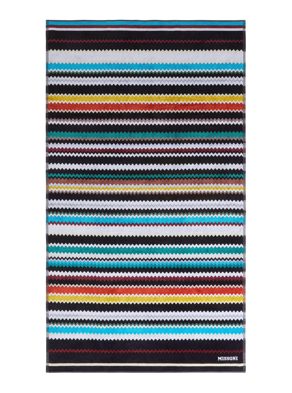 Curt Multicolor Beach Towel With All-Over Zigzag Motif Cotton Home Towels