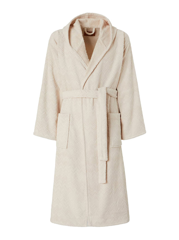 Hooded Bathrobe White Cotton Towels & Bath Robes