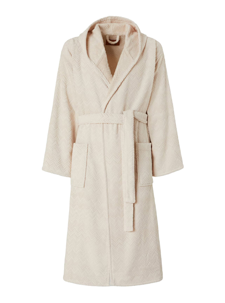 Hooded Bathrobe White Cotton Towels & Bath Robes