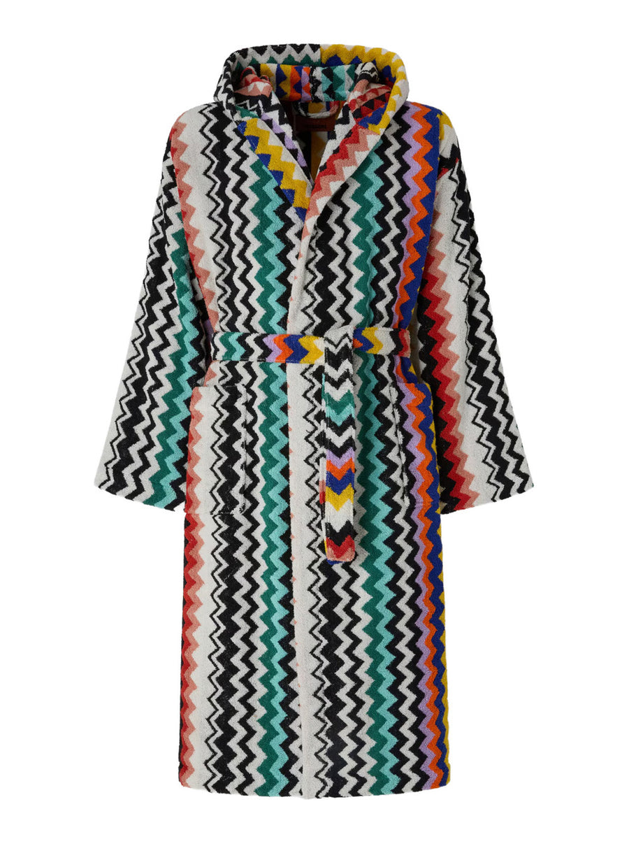 Hooded Bathrobe Multicoloured Multicolour Cotton Towels & Bath Robes