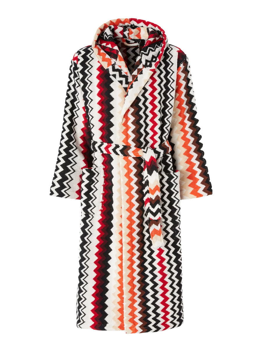Hooded Multicoloured Bathrobe Multicolour Cotton Towels & Bath Robes
