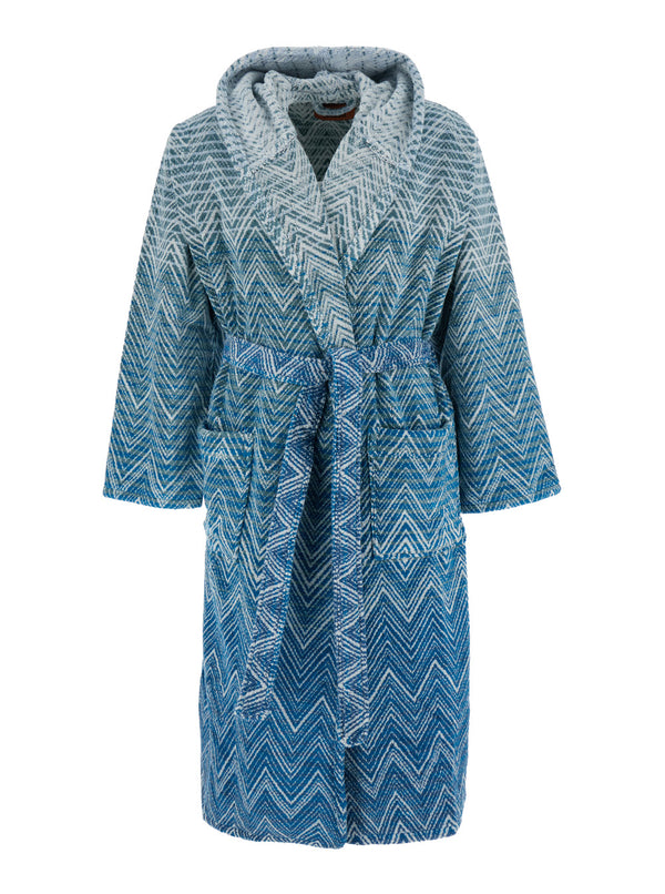 Bathrobe Stone Blue Cotton Towels & Bath Robes
