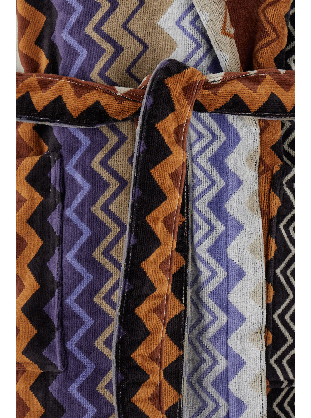 Giacomo Multicolor Bathrobe With Zig Zag Motif Cotton Home Bathrobes