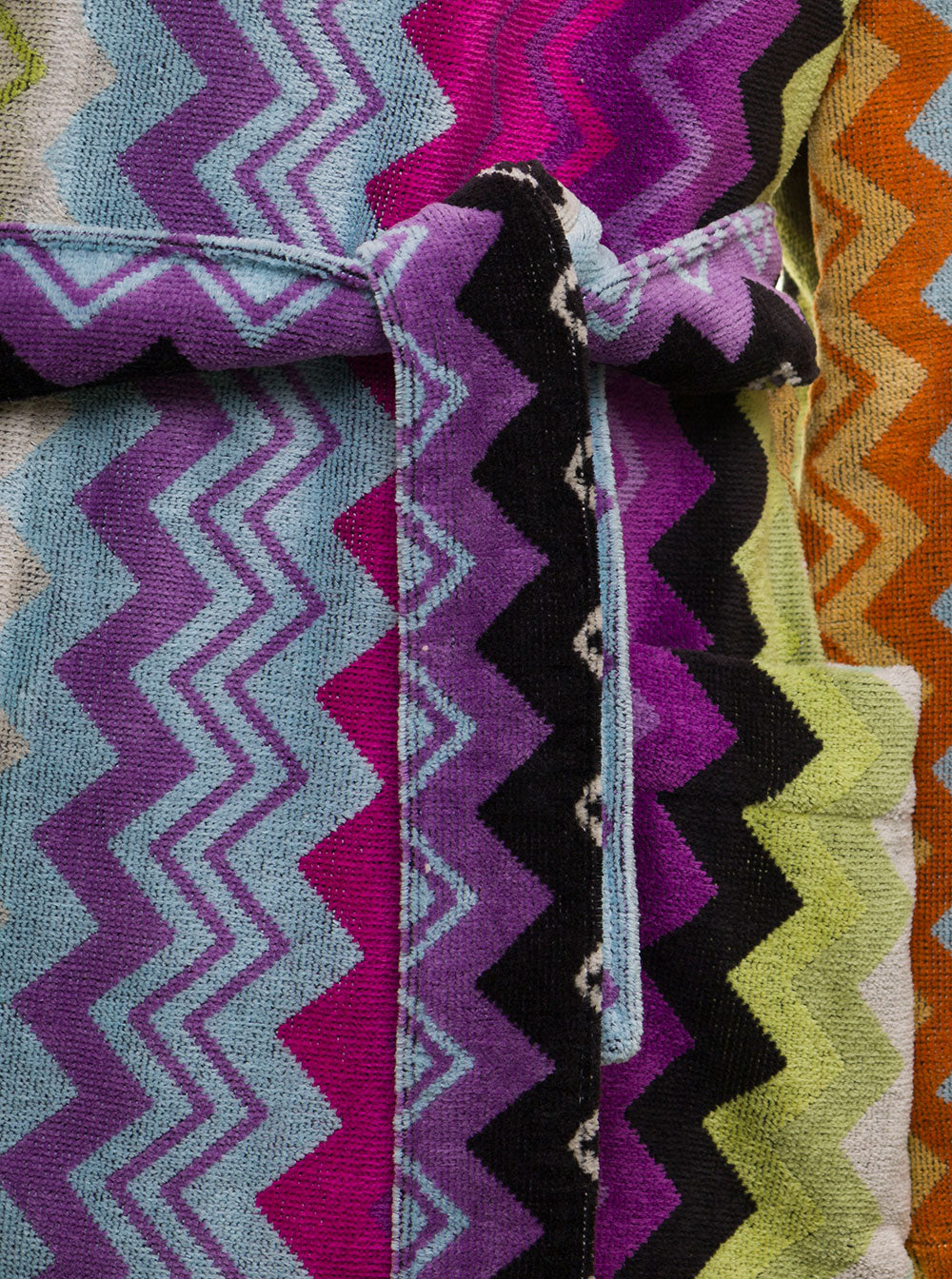 Giacomo Multicolor Cotton Zig Zag Bathrobe Missoni Home Bathrobes